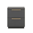 Ver imagem 4 de Mesa de Cabeceira 2 Gavetas 50cm Dubai Moderna:alasca