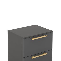 Mesa de Cabeceira 2 Gavetas 50cm Dubai Moderna:alasca - 5