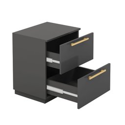 Mesa de Cabeceira 2 Gavetas 50cm Dubai Moderna:alasca - 3
