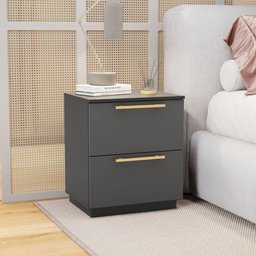 Mesa de Cabeceira 2 Gavetas 50cm Dubai Moderna:alasca - 2
