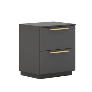 Mesa de Cabeceira 2 Gavetas 50cm Dubai Moderna:alasca
