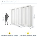 Ver imagem 4 de Guarda Roupa Casal 3 Portas de Correr Ripadas e 6 Gavetas 100% MDF York