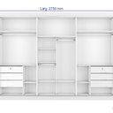 Ver imagem 4 de Guarda-Roupa Casal Ripado 3 Portas e 6 Gavetas 100% MDF York 3R Branco/Acetinado