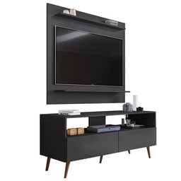 Rack Bancada com Painel P/ Tv até 50 Polegada Preto - Belliv Decor - 1