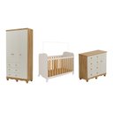 Ver imagem 2 de Quarto de Bebê Completo Berço, Guarda-Roupa e Cômoda MDF Mimo Espresso Móveis Bege/Off White/Amêndoa