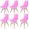 Kit 6 Cadeiras Charles Eames Eifell Furadinha Cor: Rosa - 1