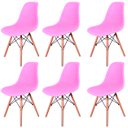 Ver imagem 1 de Kit 6 Cadeiras Charles Eames Eifell Furadinha Cor: Rosa