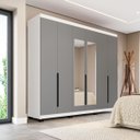Ver imagem 1 de Guarda Roupa Casal 6 Portas 240cm com Espelho Madrid Politorno Móveis