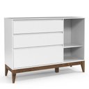 Ver imagem 4 de Cômoda com Porta e Guarda Roupa Infantil Nature Clean 4 Portas Branco Soft Eco Wood - Matic