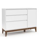 Ver imagem 2 de Cômoda com Porta e Guarda Roupa Infantil Nature Clean 4 Portas Branco Soft Eco Wood - Matic