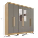 Ver imagem 5 de Guarda-roupa Casal Pinheiro 6 Portas 2 Gavetas com Espelho Jequitibá/granizo - Pnr Móveis