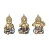 Trio buda decorativo Enfeite Resina bebê Meditando kit com 3 Budismo Sabedoria Monge Hindu Sábio Beb - 5