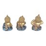 Trio buda decorativo Enfeite Resina bebê Meditando kit com 3 Budismo Sabedoria Monge Hindu Sábio Beb - 4