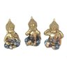 Trio buda decorativo Enfeite Resina bebê Meditando kit com 3 Budismo Sabedoria Monge Hindu Sábio Beb - 1