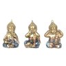 Trio buda decorativo Enfeite Resina bebê Meditando kit com 3 Budismo Sabedoria Monge Hindu Sábio Beb - 2