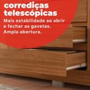 Ver imagem 7 de Guarda-Roupa Casal com Espelho 100% MDF 6 Portas 4 Gavetas 217x201cm Ópera Nogueira Touch