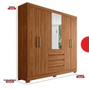 Ver imagem 3 de Guarda-Roupa Casal 6 Portas 201cm x 217cm Ópera Marrom/Nogueira Touch