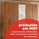 Ver imagem 5 de Guarda-Roupa Casal com Espelho 100% MDF 6 Portas 4 Gavetas 217x201cm Ópera Nogueira Touch
