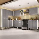 Ver imagem 1 de Armário Cozinha Modulada Completa Canto Pequim Pop Multimóveis Mp3774 Branco/lacca Fumê