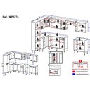 Ver imagem 3 de Armário Cozinha Modulada Completa Canto Pequim Pop Multimóveis Mp3774 Branco/lacca Fumê