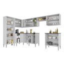 Ver imagem 4 de Armário Cozinha Modulada Completa Canto Pequim Pop Multimóveis Mp3774 Branco/lacca Fumê