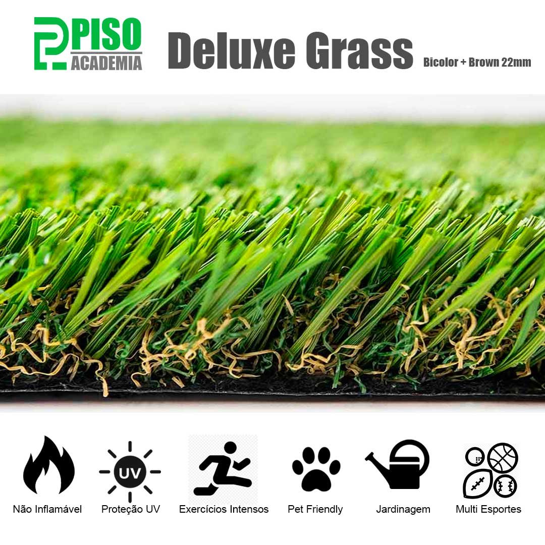 Grama Sintética Deluxe Grass 22mm 2x20m (40m²) Bicolor Brown - 2