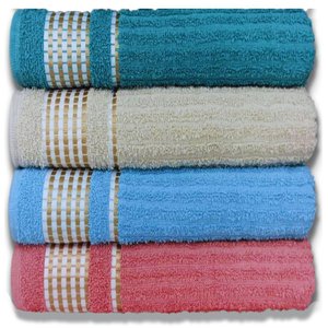 Kit 4 Toalhas de Banho Caneladas Gigante Banhão 70 X 140 Beka Mega-absorção - Modelo 3