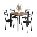 Ver imagem 2 de Conjunto Sala de Jantar Mesa Quadrada 90cm Tampo BP com 4 Cadeiras Adriana Preto/Demolição