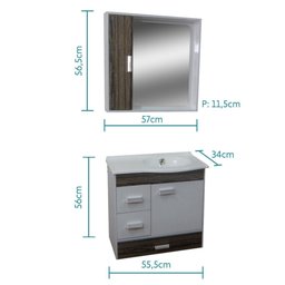 Kit Porto 60cm Vintage com Lavatório Branco - 110010725 - CORSO - 4