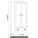 Ver imagem 4 de Guarda Roupa Solteiro 91cm 2 Portas 1 Gaveta Lázio Branco/freijó F07 - Mpozenato