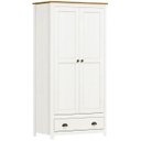 Ver imagem 2 de Guarda Roupa Solteiro 91cm 2 Portas 1 Gaveta Lázio Branco/freijó F07 - Mpozenato