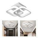 Ver imagem 1 de Lustre de Teto Led para Banheiro Preto Branco 24x20x12,5cm - Metal Branco