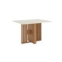 Ver imagem 2 de Mesa de Jantar Tampo Vidro 120cm 4 Lugares Canto Reto Leo Nature/Off White H02 - D'Rossi