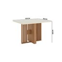 Ver imagem 4 de Mesa de Jantar Tampo Vidro 120cm 4 Lugares Canto Reto Leo Nature/Off White H02 - D'Rossi