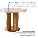 Ver imagem 3 de Mesa de Jantar 4 Lugares Redonda 135cm Tampo Vidro/MDF Ana Marrom/Cinamomo/Off White