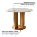 Ver imagem 7 de Mesa de Jantar 4 Lugares Redonda 135cm Tampo Vidro/MDF Ana Marrom/Cinamomo/Off White