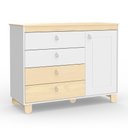Ver imagem 3 de Jogo de Quarto Infantil Rope Cômoda com Porta e Berço Natural/branco Soft - Matic Móveis