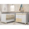 Jogo de Quarto Infantil Rope Cômoda com Porta e Berço Natural/branco Soft - Matic Móveis - 2