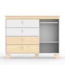 Ver imagem 4 de Jogo de Quarto Infantil Rope Cômoda com Porta e Berço Natural/branco Soft - Matic Móveis