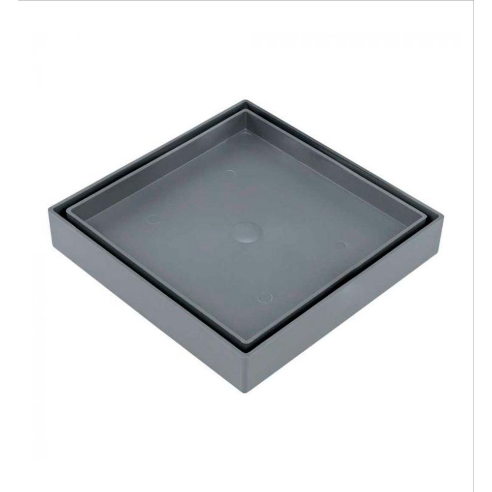 Ralo Oculto com Tela 10x10 Quadrado Cinza Platina - 2