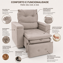 Ver imagem 3 de Poltrona Do Papai Retrátil Reclinável Suede Bege Conforto - Larbelle