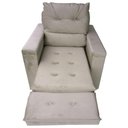 Ver imagem 4 de Poltrona Do Papai Retrátil Reclinável Suede Bege Conforto - Larbelle
