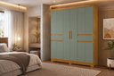 Ver imagem 2 de Guarda Roupa Olímpia 10 Portas e 2 Gavetas - Cinamomo Sálvia - Albatroz