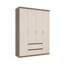 Ver imagem 1 de Guarda Roupa Casal Nobre 4 Portas Rustic Off White - Thb Móveis