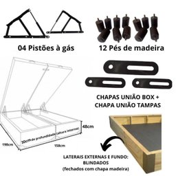 Cama Box Baú Queen com 30cm de Profundidade -blindado / Reforçado - 4