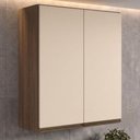 Ver imagem 2 de Armario Aereo 2 Portas MDF 80x90 cm Kali 119846 Carvalho Toq Off White Nicioli