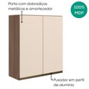 Ver imagem 4 de Armario Aereo 2 Portas MDF 80x90 cm Kali 119846 Carvalho Toq Off White Nicioli