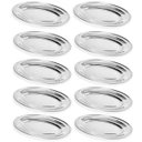 Ver imagem 1 de Kit 10 Travessas de Inox 25cm Oval para Servir Petiscos Saladas Porções Buffet Restaurante