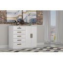 Ver imagem 1 de Cômoda para Quarto com Sapateira 5 Gavetas - Seul-branco - Móveis Novo Horizonte