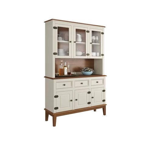 Arca e Oratório 6 Portas e 3 Gavetas - Madeira Maciça - Off White